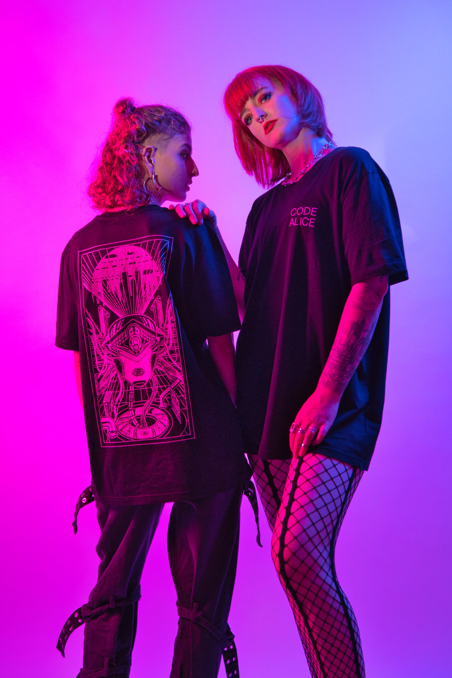 CODE ALICE Shirt - Black with Front and Backprint