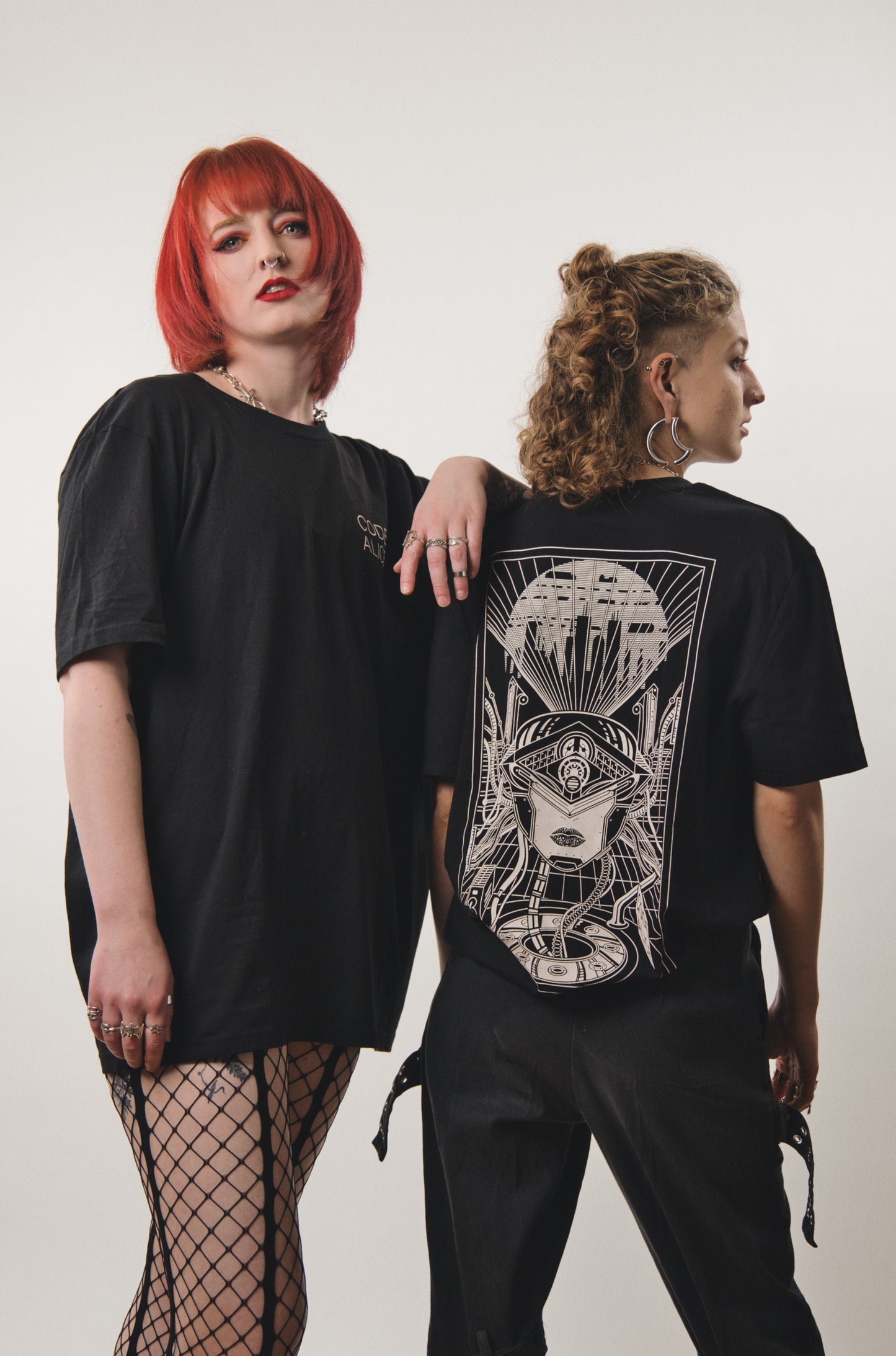 CODE ALICE Shirt - Black with Front and Backprint